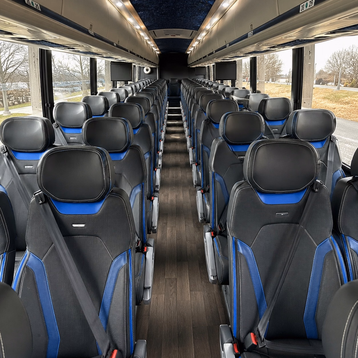 anaheim charter bus rental interior